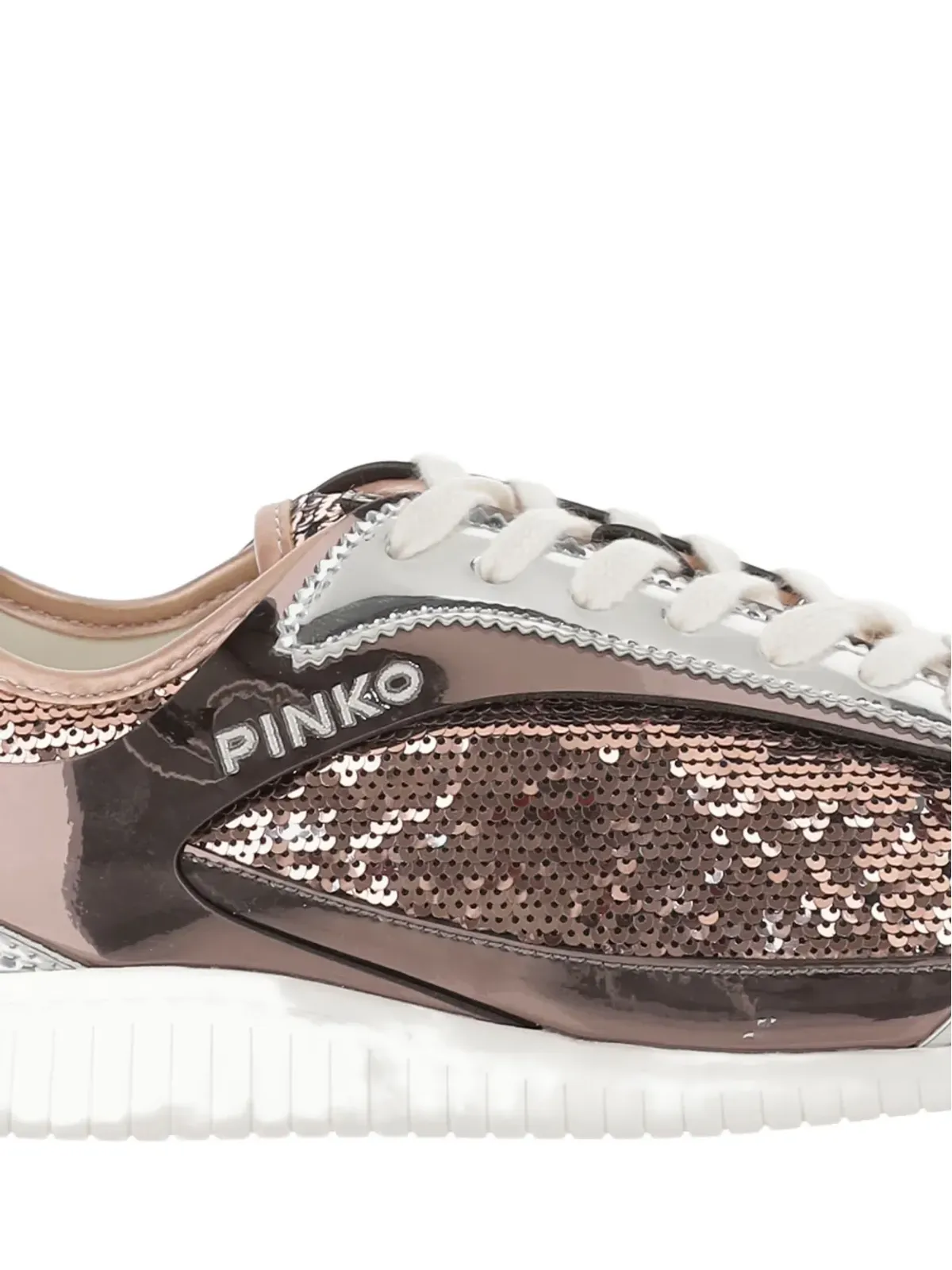 PINKO スパンコール付き ロートップスニーカー（ブラウン） - 画像5