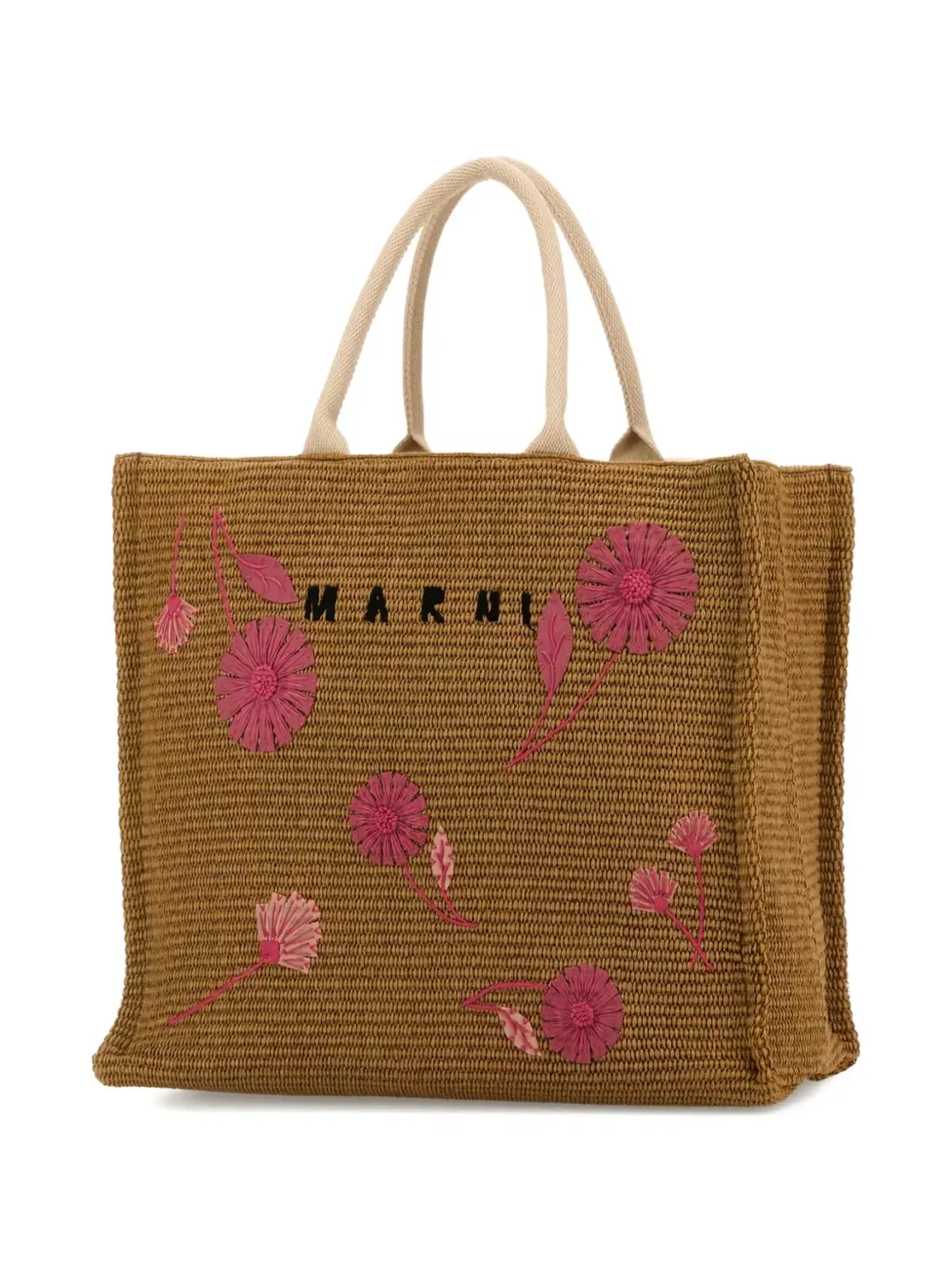 Marni ラフィア花刺繍トートバッグ - 画像3