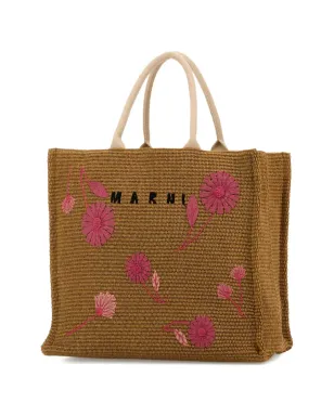 Marni ラフィア花刺繍トートバッグ - サムネイル3