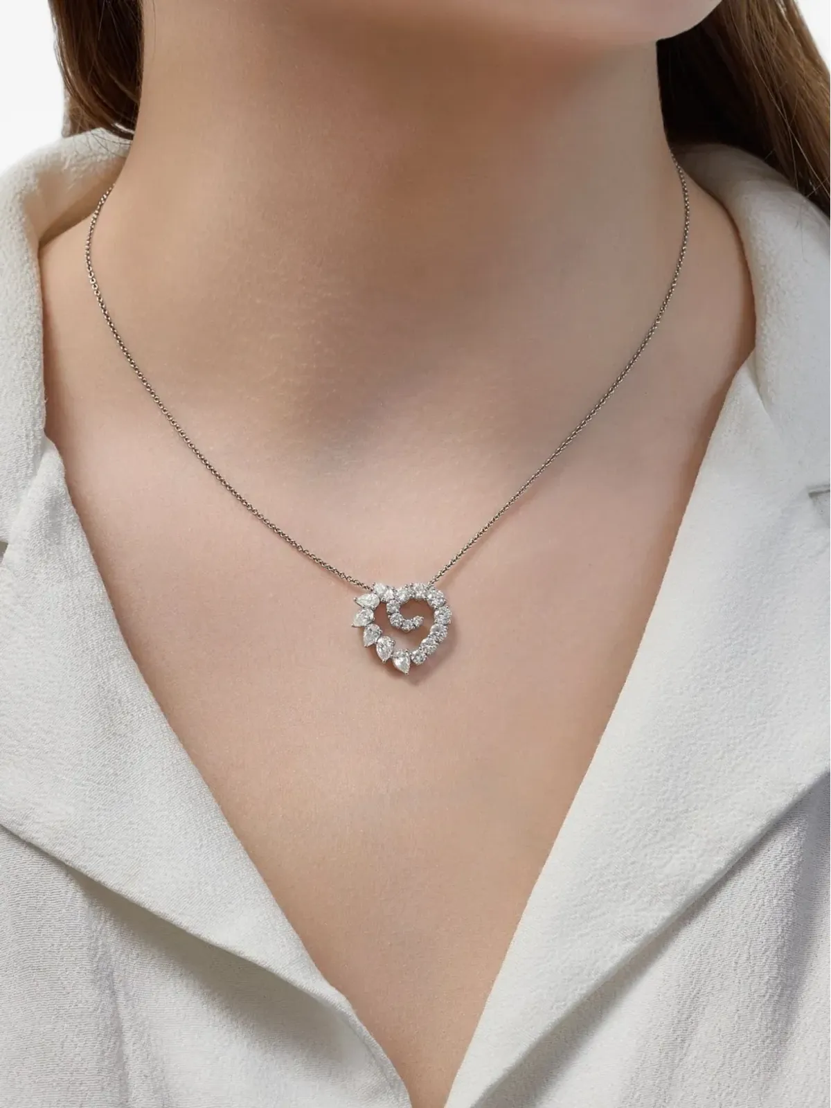 Harry Winston platinum Garland diamond necklace - Silver - 画像2