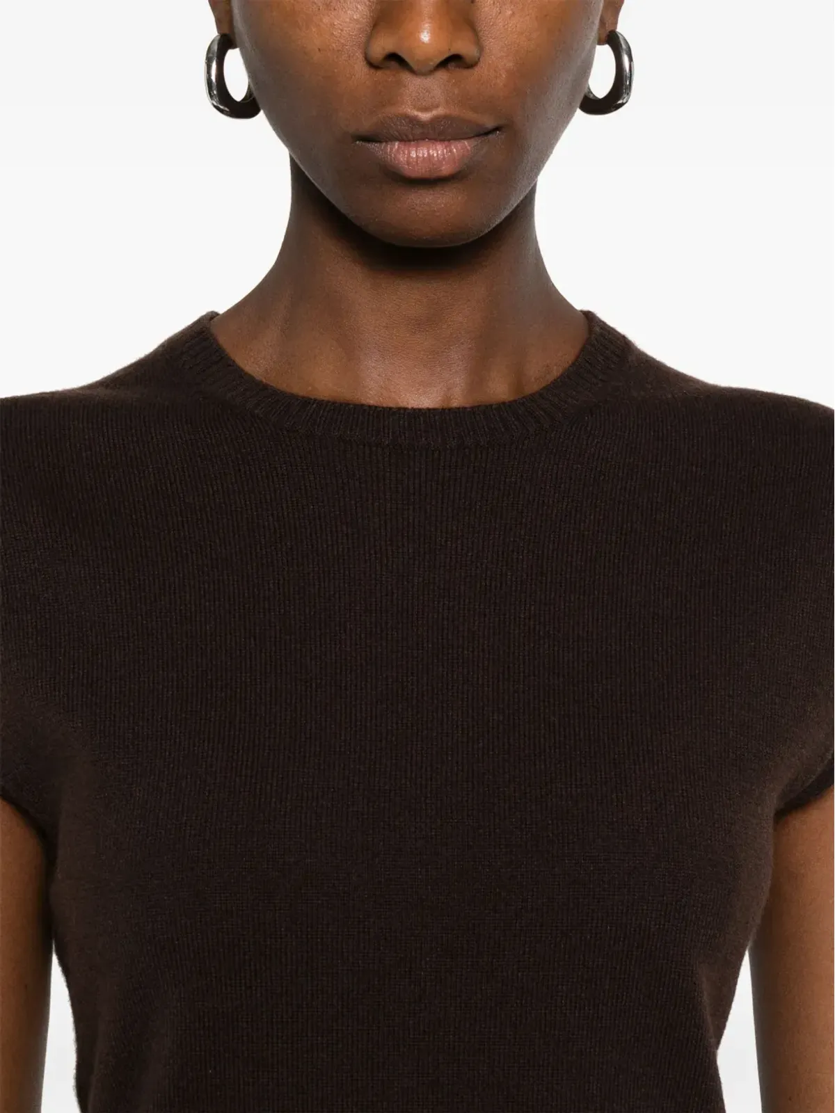 BOMPARD 丸首リブ編みベスト - 画像5