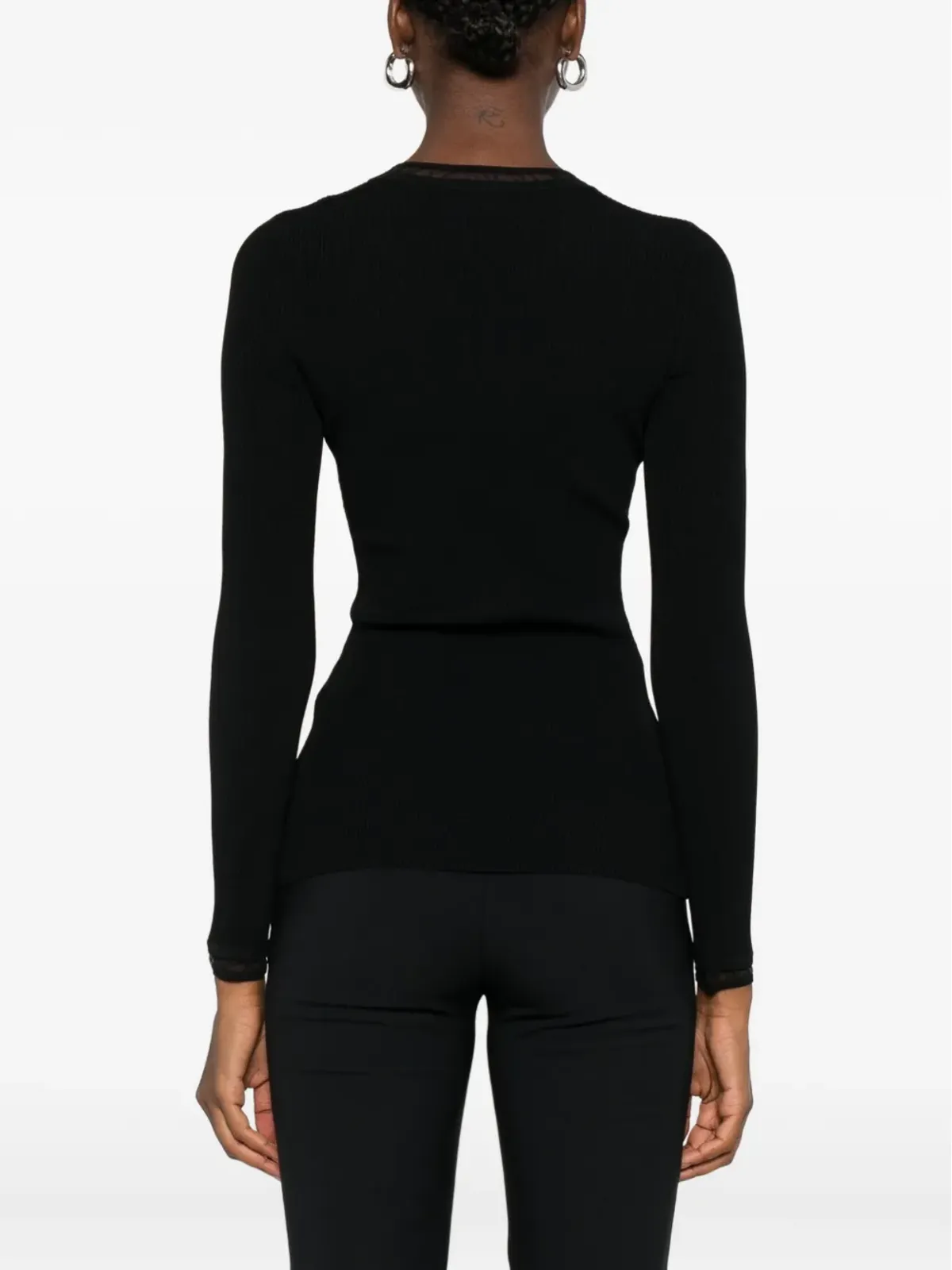 Elisabetta Franchi リブニット長袖Tシャツ - 画像4