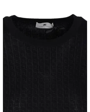 Elisabetta Franchi ロゴパターン クルーネック セーター - サムネイル4