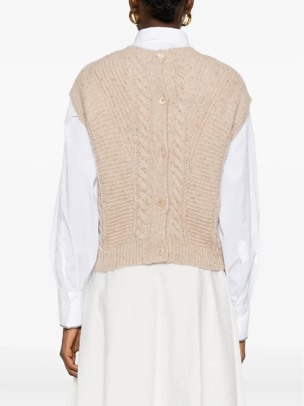 Max Mara ケーブルニット ノースリーブベスト - 画像4