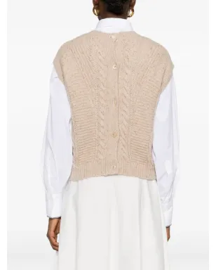 Max Mara ケーブルニット ノースリーブベスト - サムネイル4