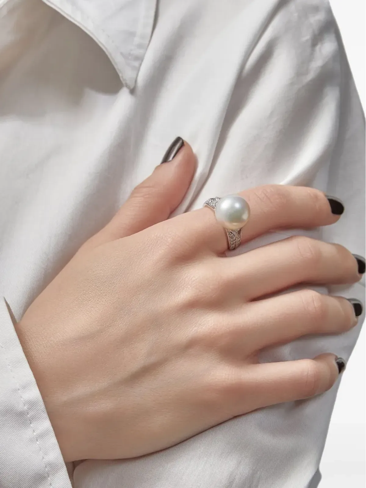 Mikimoto プラチナパール＆ダイヤモンドリング - 画像2