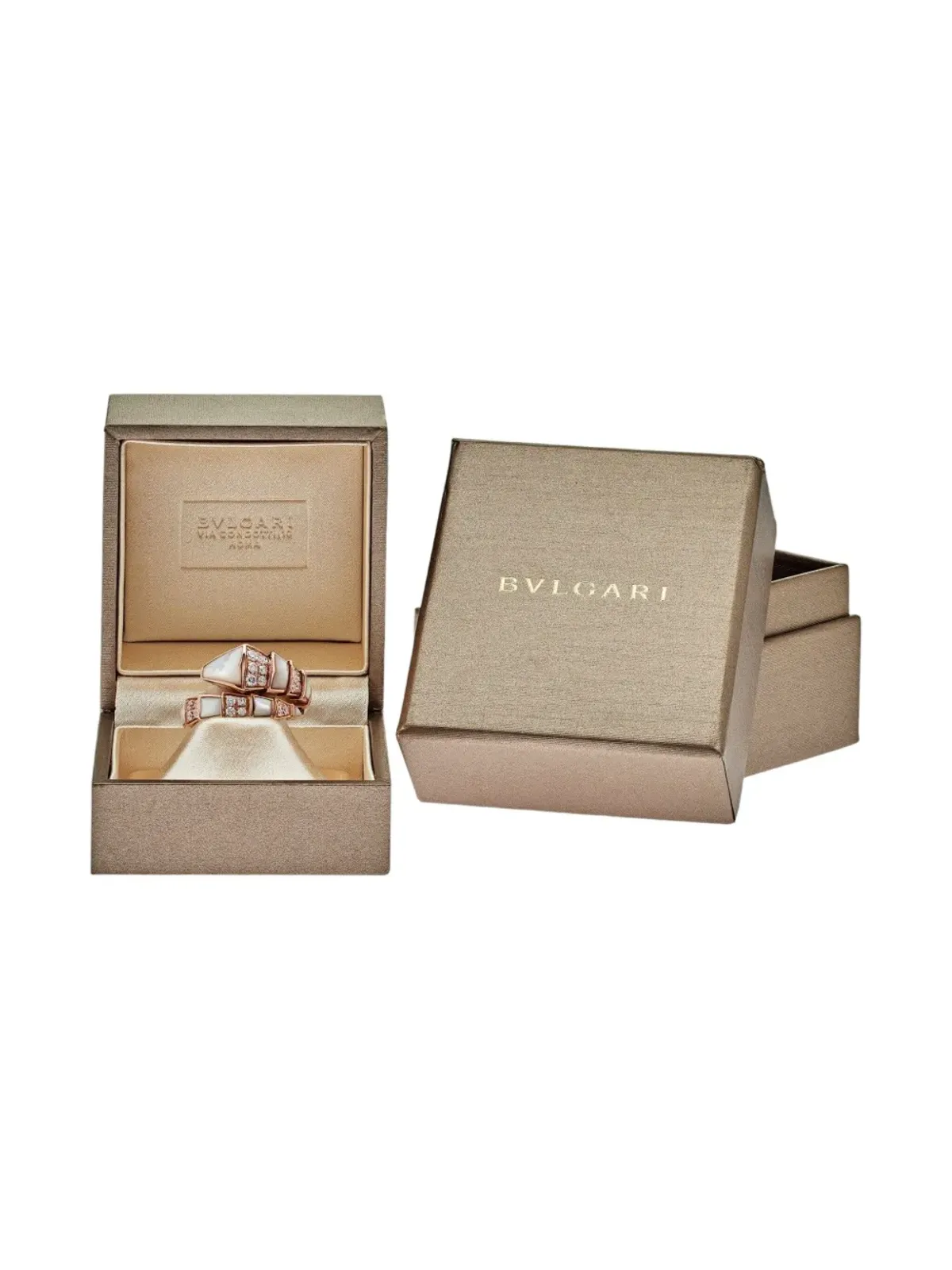 Bvlgari 18Kローズゴールド セルペンティ ヴァイパー ダイヤモンド リング - 画像5