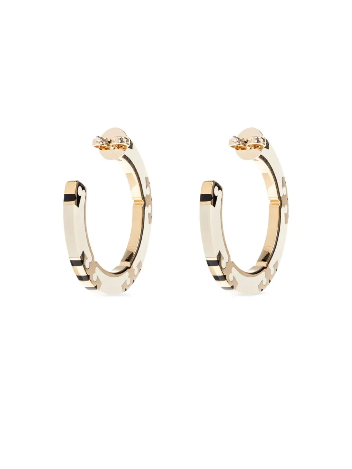 Tory Burch ロゴプレート付きフープピアス - 画像3