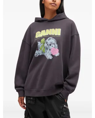 GANNI パピー柄フード付きスウェットシャツ - サムネイル3