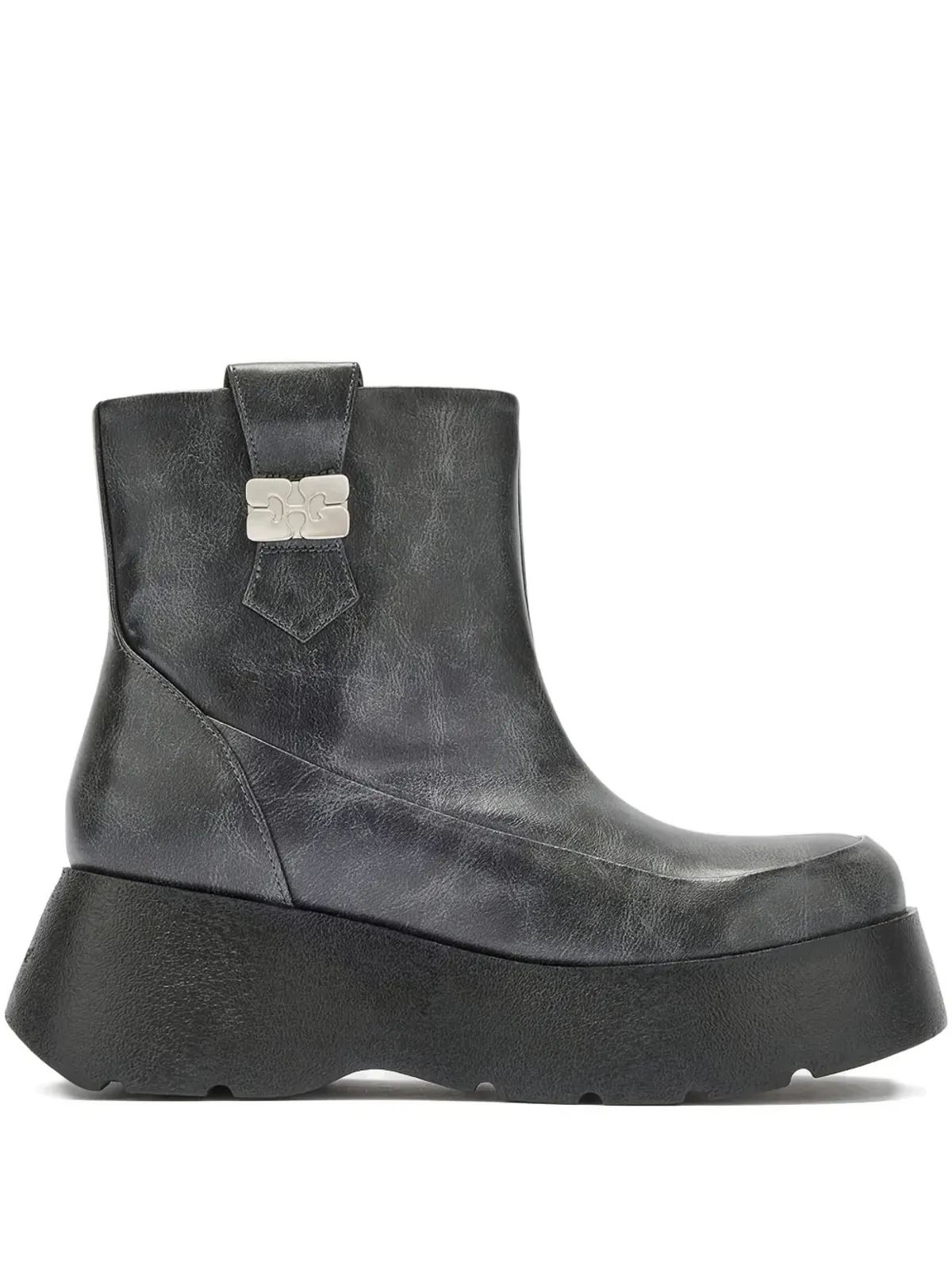 GANNI Kat pull-tab platform boots - Grey - 画像1