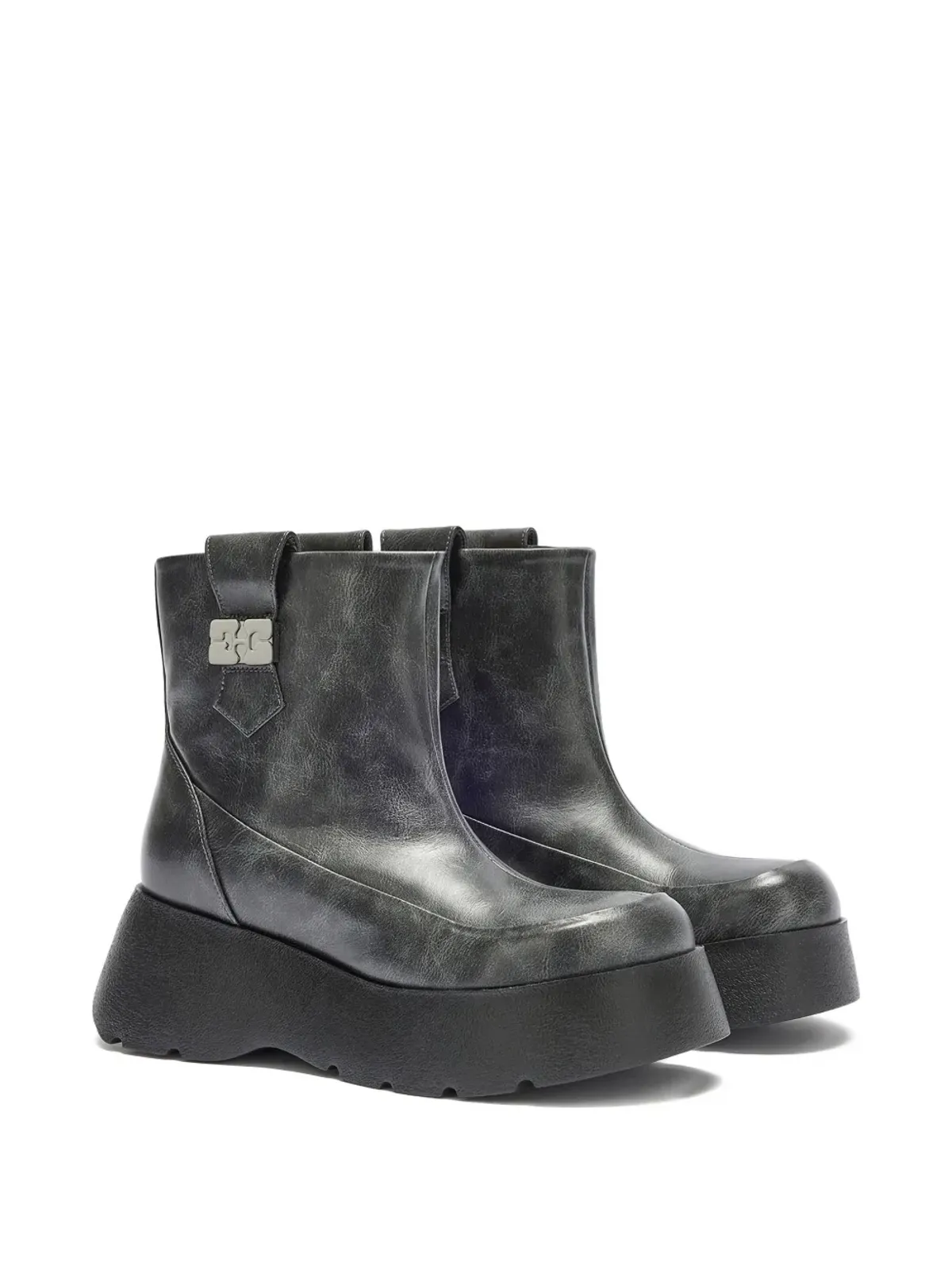 GANNI Kat pull-tab platform boots - Grey - 画像2