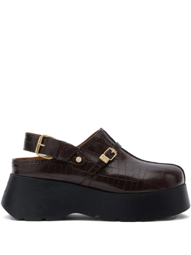 Ganni GANNI クロコダイルエフェクトバックルパンプスの商品画像