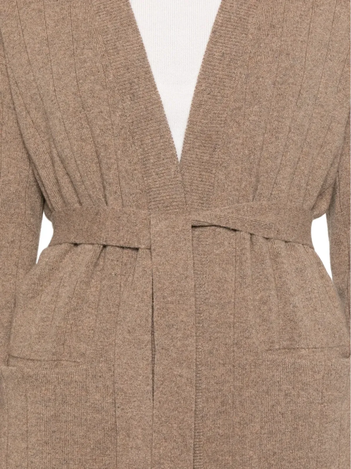 Max Mara リブ編みベルト付きカーディガン - 画像5