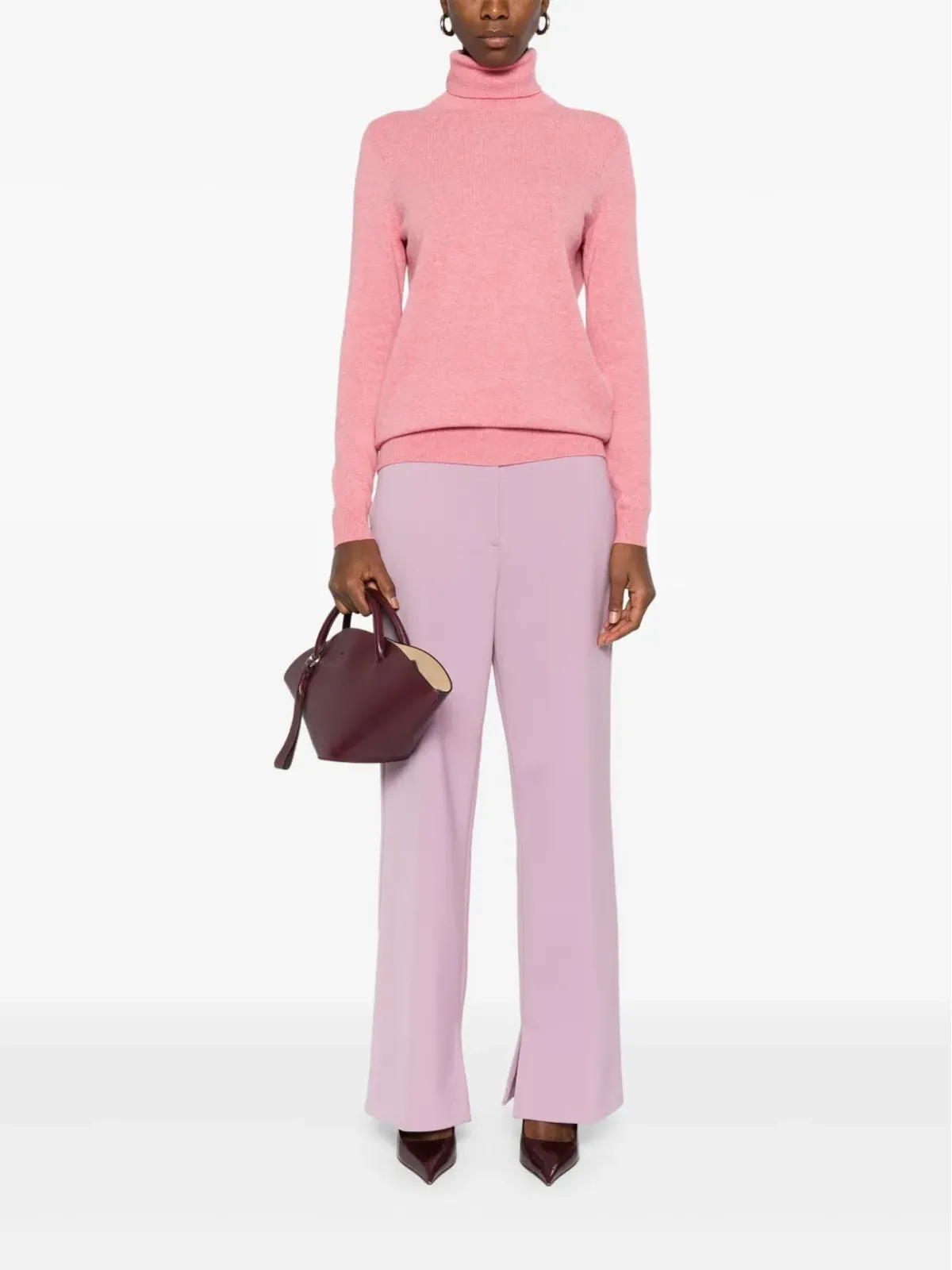 BOMPARD ロールネック カシミヤセーター ピンク - 画像2