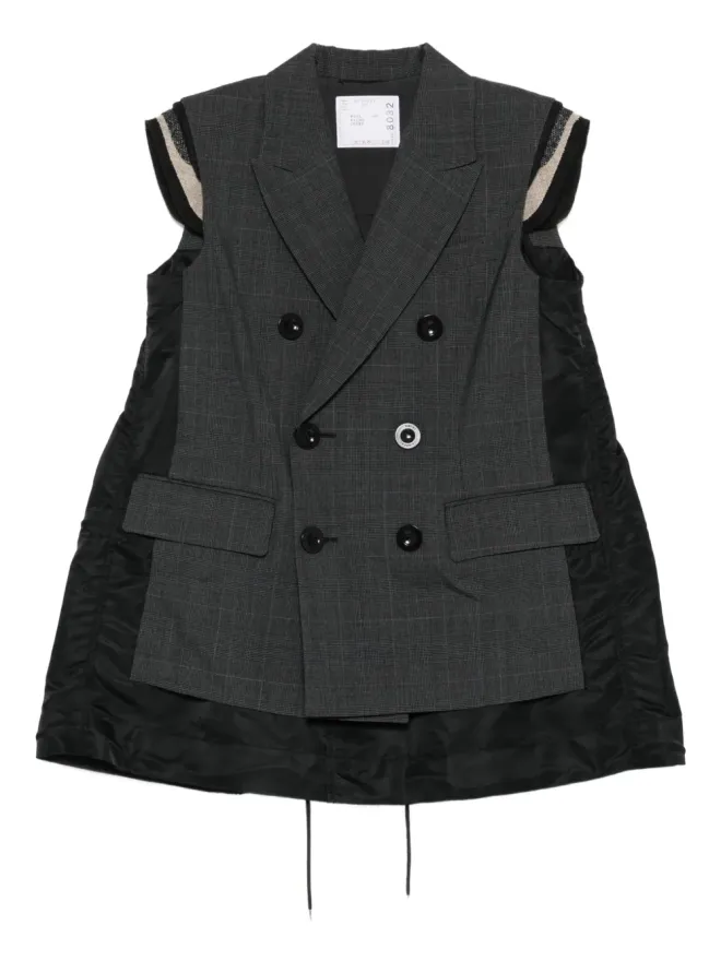 sacai sacai グレン ダブルブレスト チェックベストの商品画像