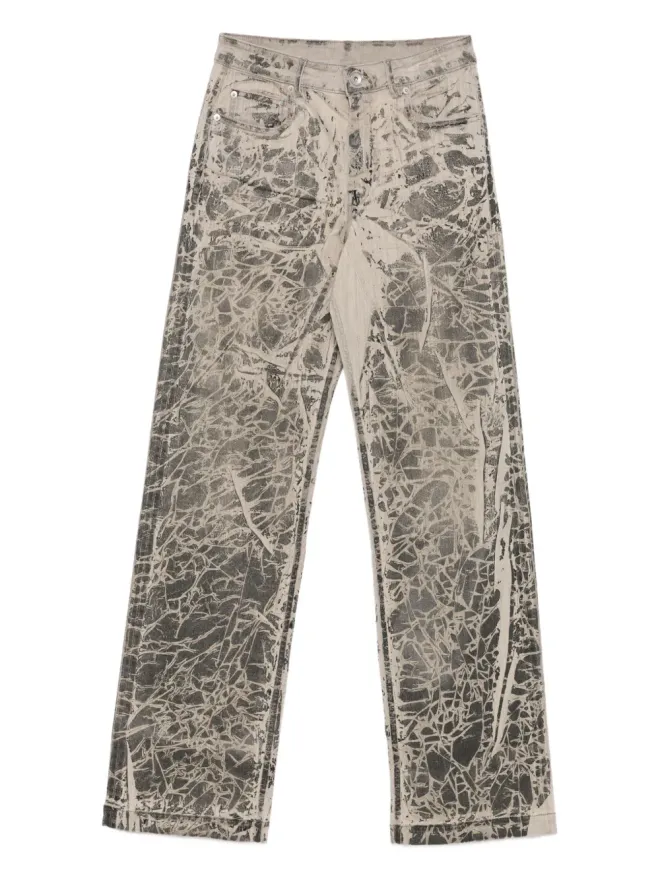 Rick Owens DRKSHDW Rick Owens DRKSHDW crackle-print jeansの商品画像
