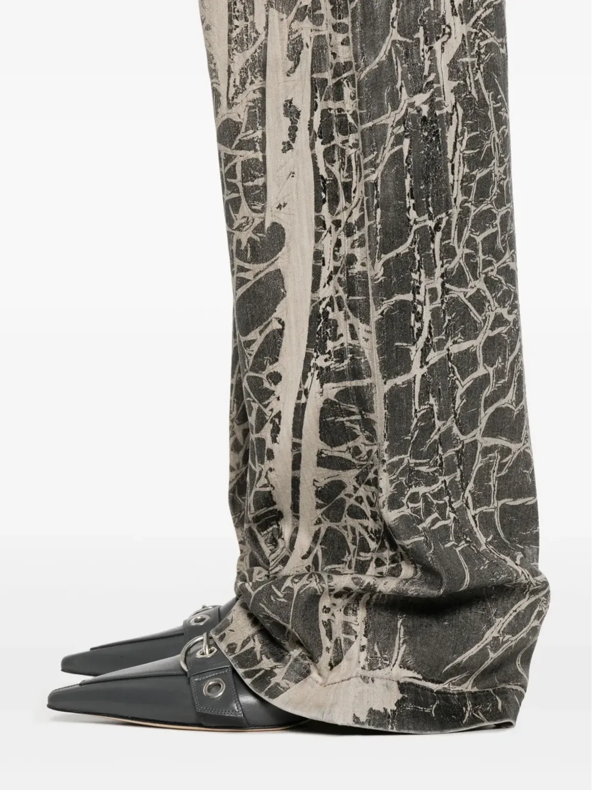 Rick Owens DRKSHDW crackle-print jeans - 画像5