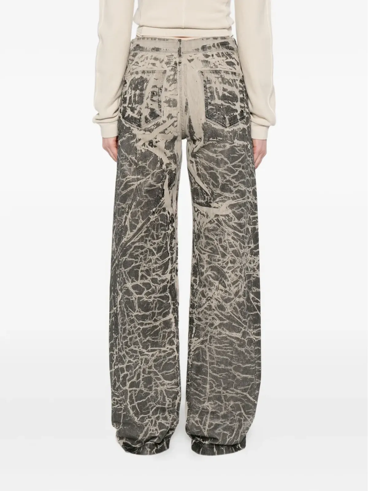 Rick Owens DRKSHDW crackle-print jeans - 画像4