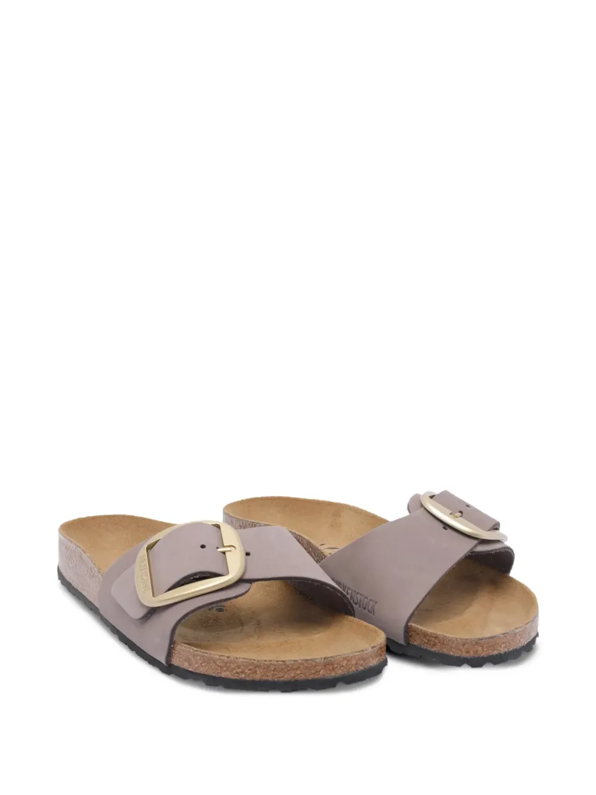 Birkenstock マドリッド バックル付き レザーフラットサンダル パープル - 画像2