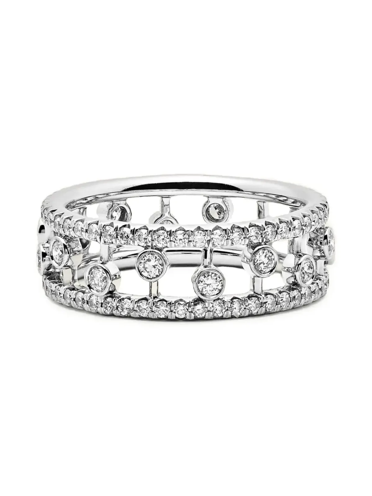 DE BEERS 18Kホワイトゴールド デュードロップ ダイヤモンドリング - 画像1