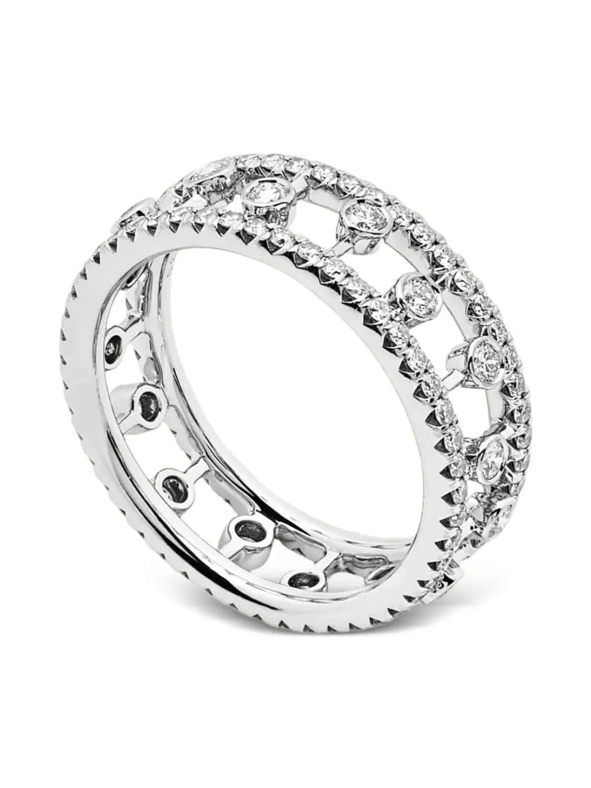 DE BEERS 18Kホワイトゴールド デュードロップ ダイヤモンドリング - 画像3