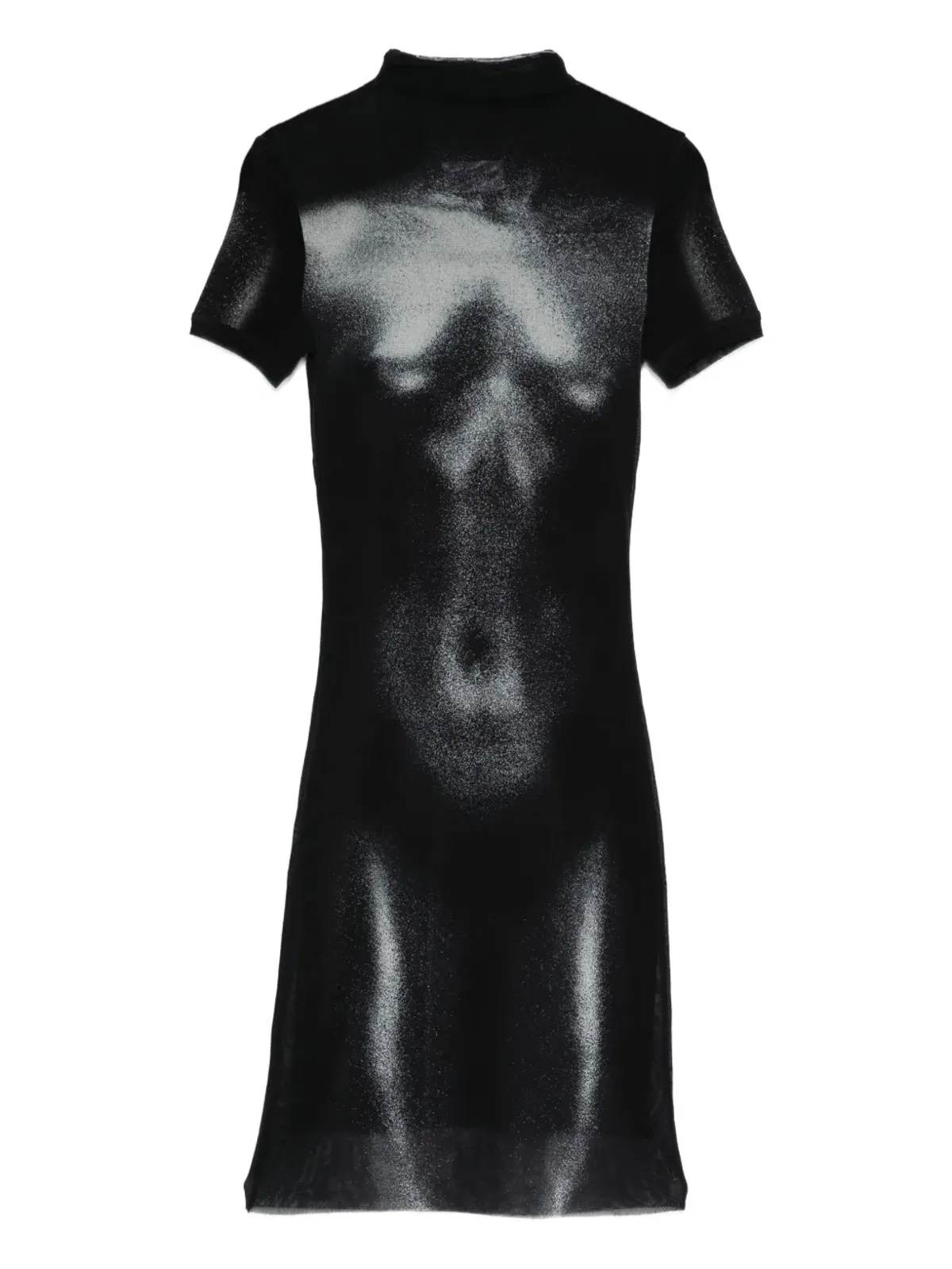 Jean Paul Gaultier body-print mesh dress - Black - 画像1