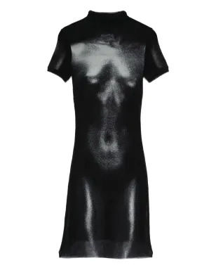 Jean Paul Gaultier body-print mesh dress - Black - サムネイル1