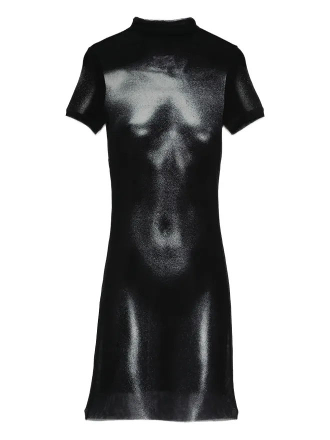 Jean Paul Gaultier Jean Paul Gaultier body-print mesh dress - Blackの商品画像