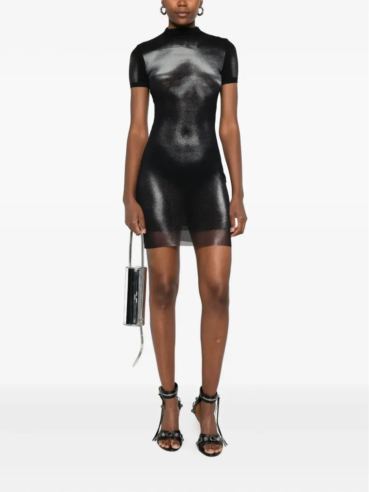 Jean Paul Gaultier body-print mesh dress - Black - 画像2