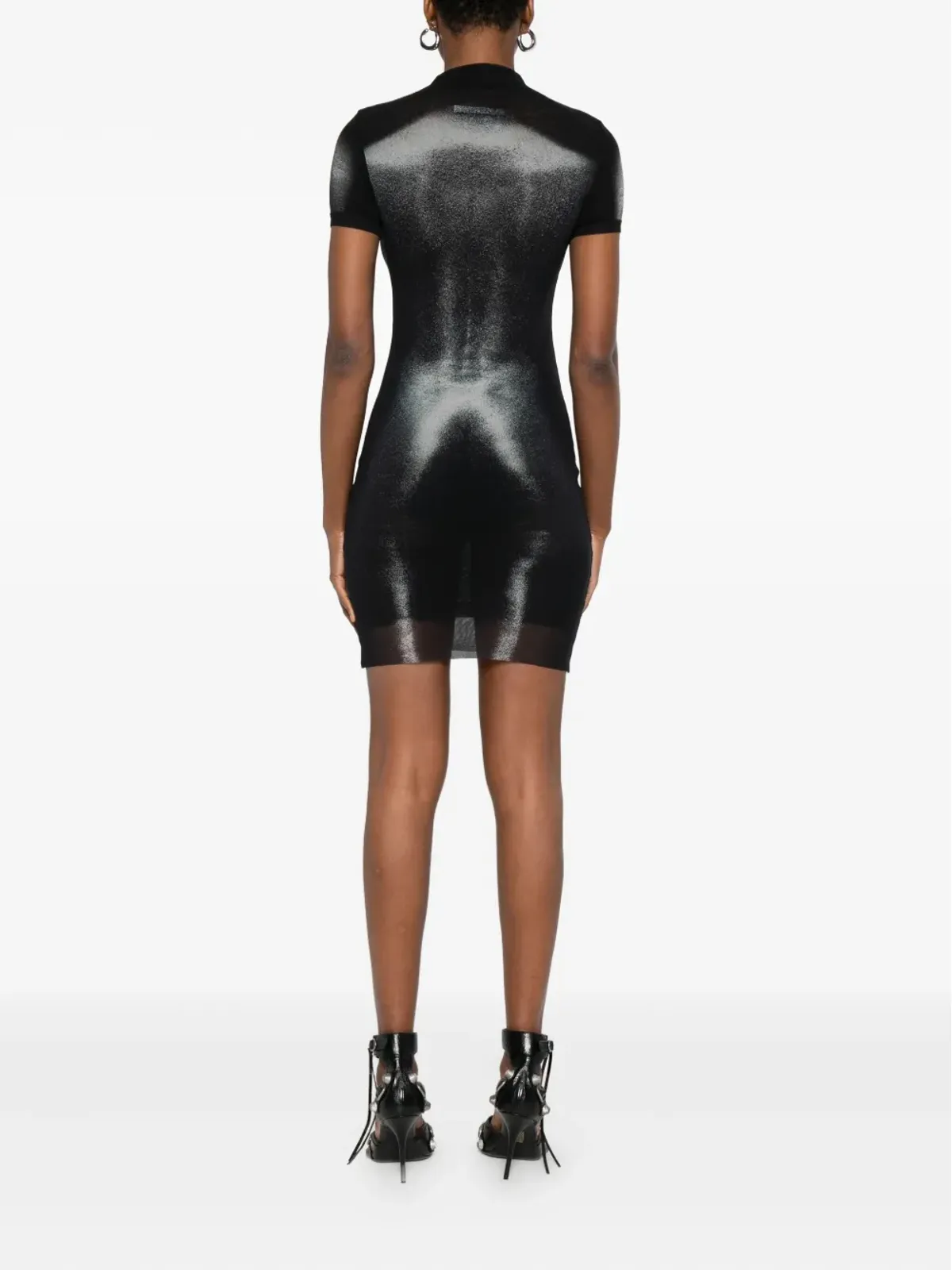 Jean Paul Gaultier body-print mesh dress - Black - 画像4