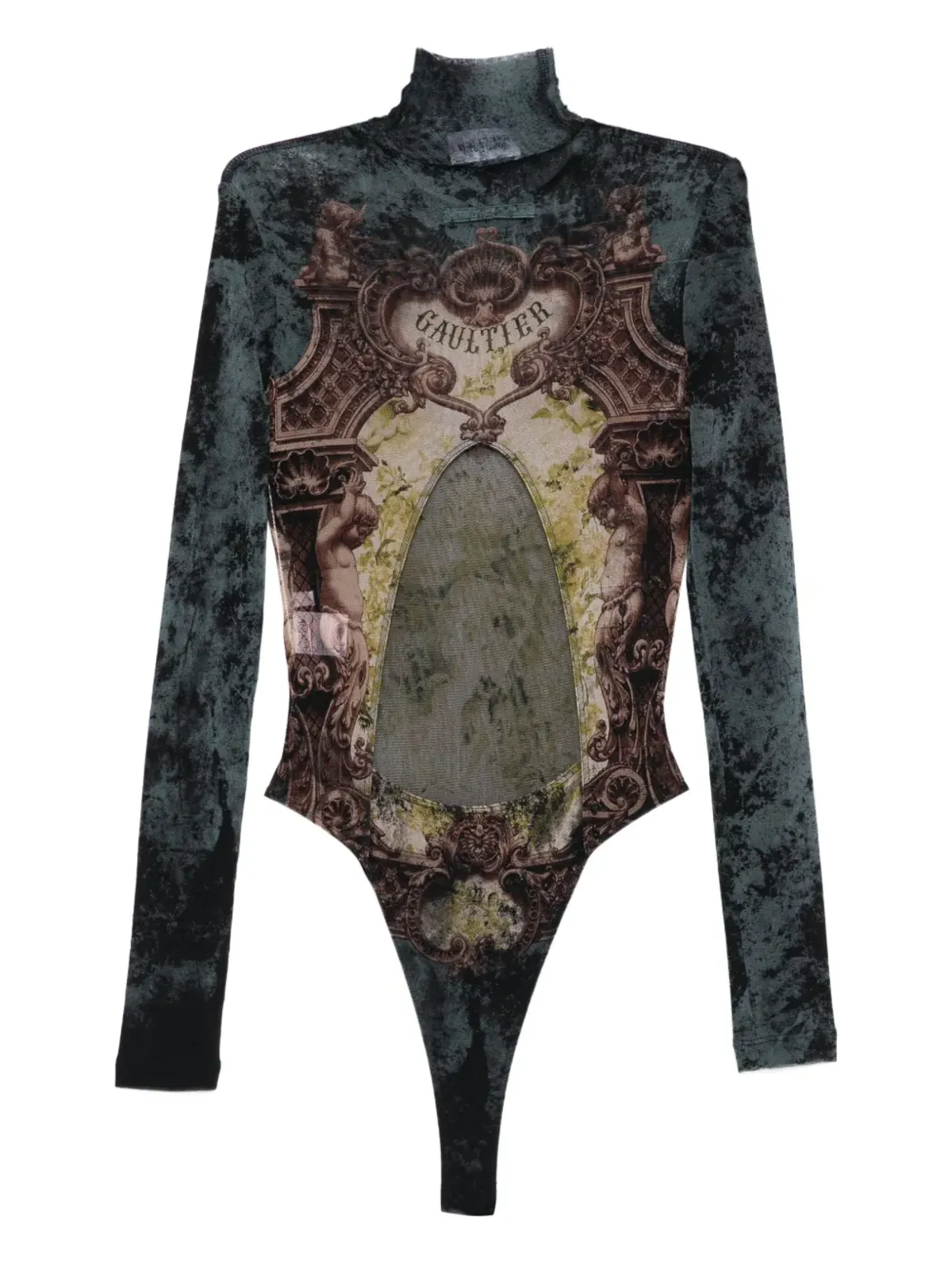 Jean Paul Gaultier ハイネックプリント ボディスーツ - 画像2