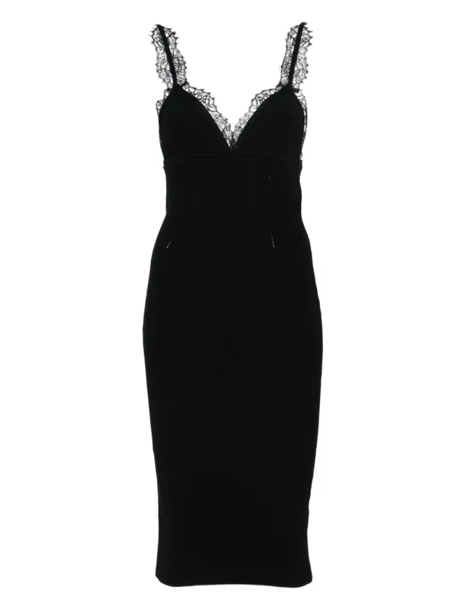 Blumarine Blumarine レーストリムリブ編みミディドレスの商品画像