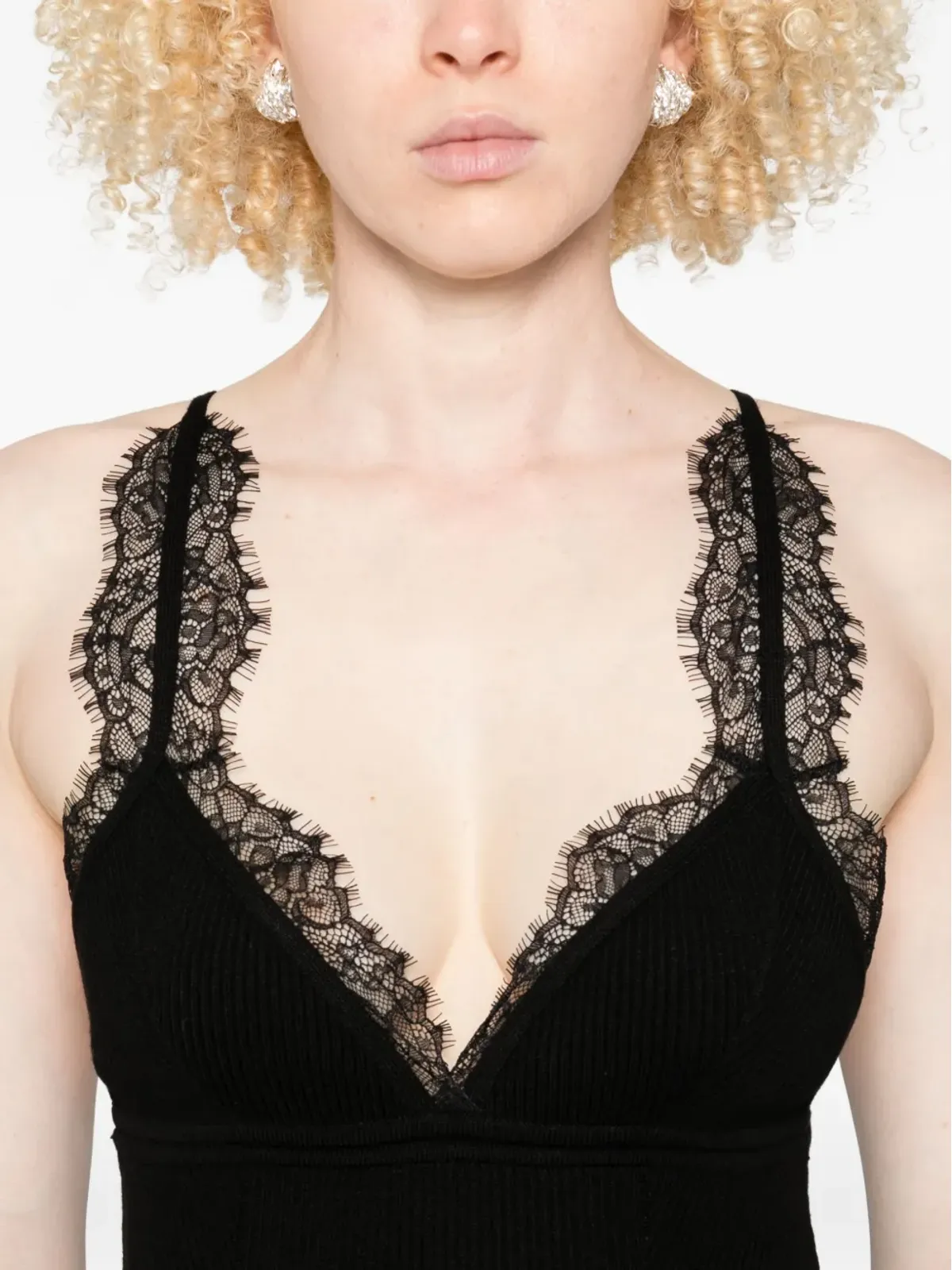 Blumarine レーストリムリブ編みミディドレス - 画像5