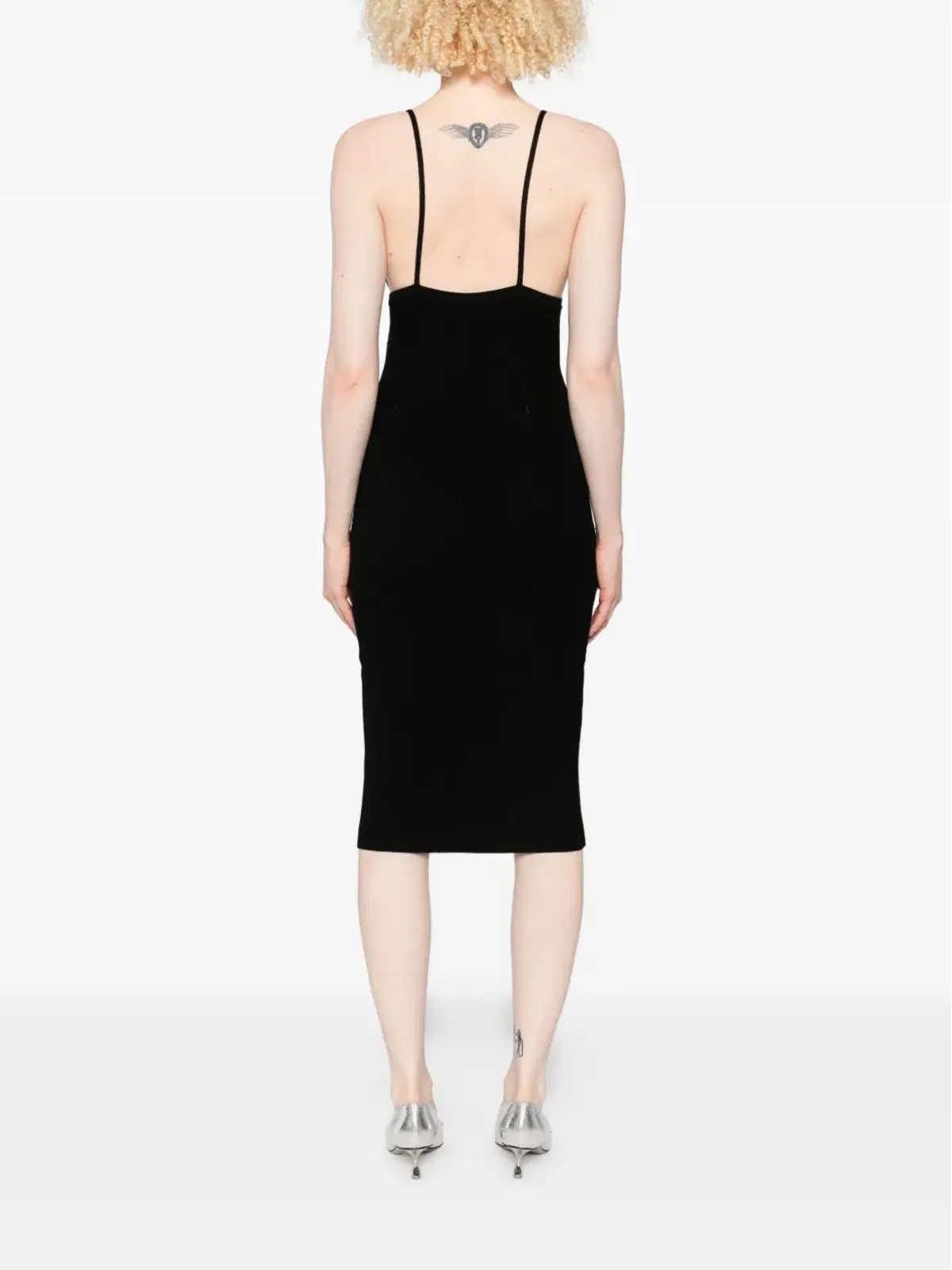 Blumarine レーストリムリブ編みミディドレス - 画像4