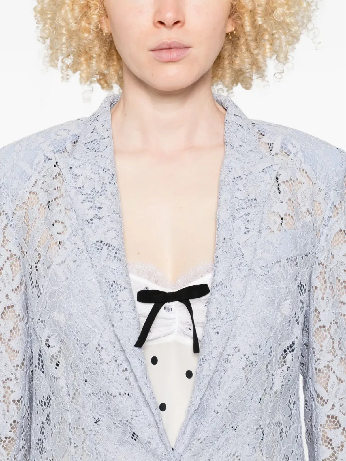 Blumarine レース地のシングルブレストブレザー - 画像5