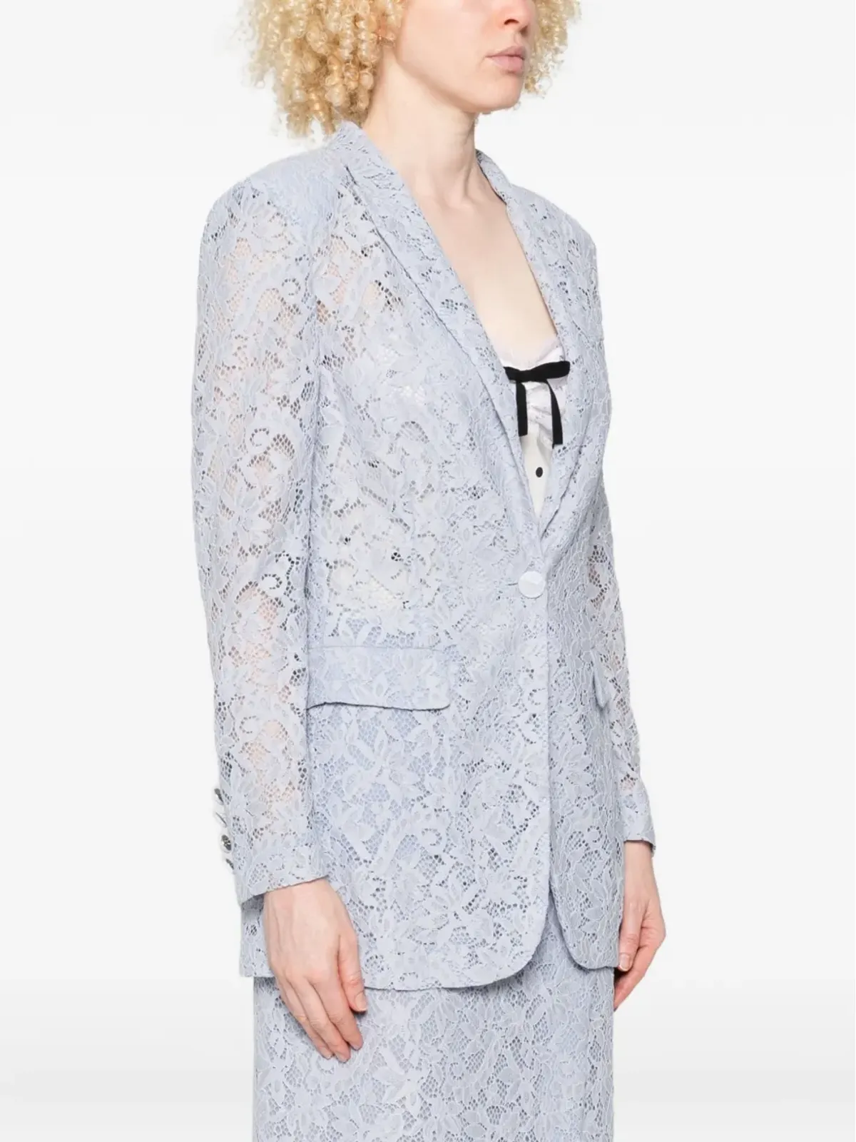 Blumarine レース地のシングルブレストブレザー - 画像3