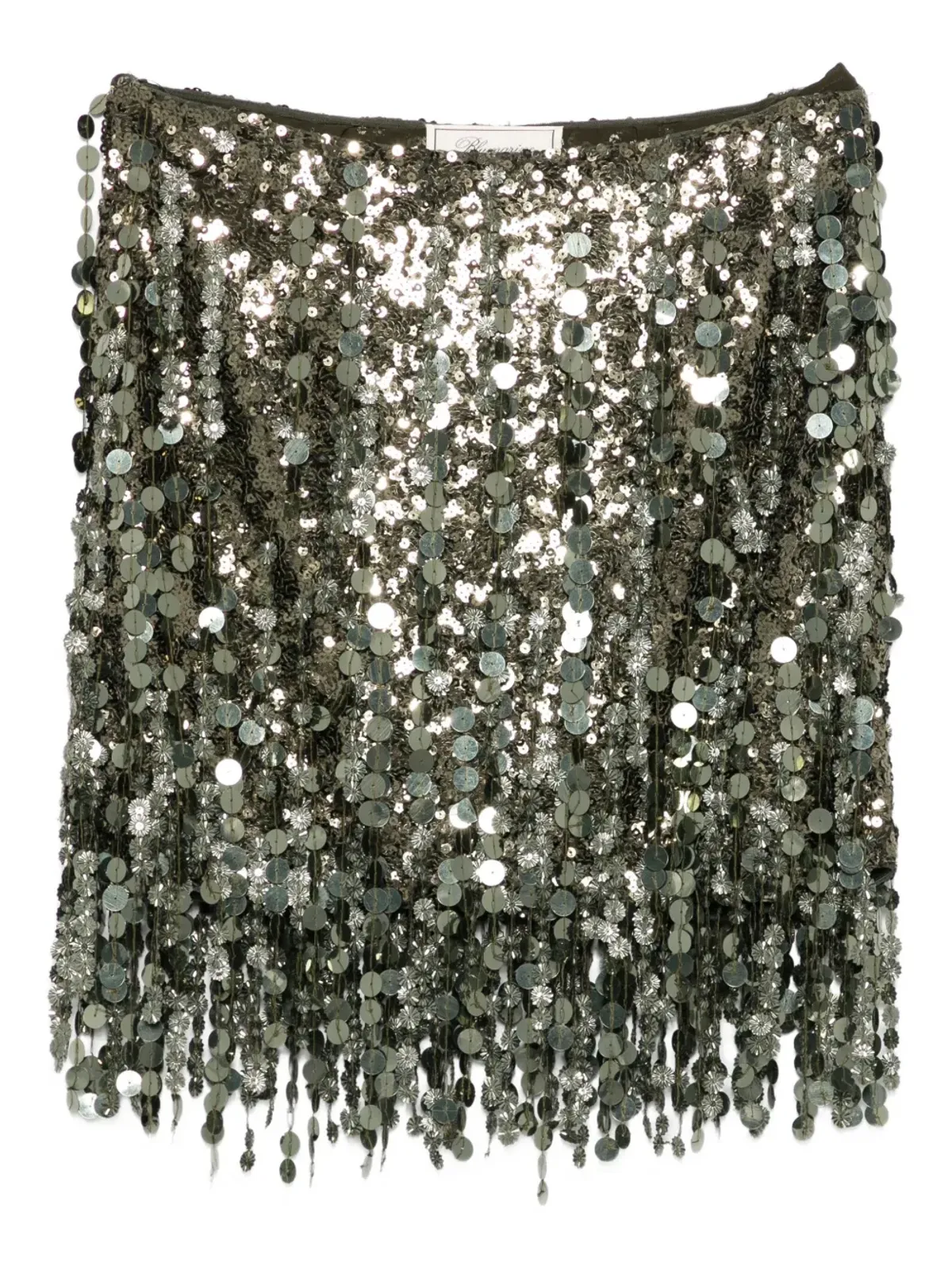 Blumarine スパンコール付きフリンジミニスカート - Green - 画像1