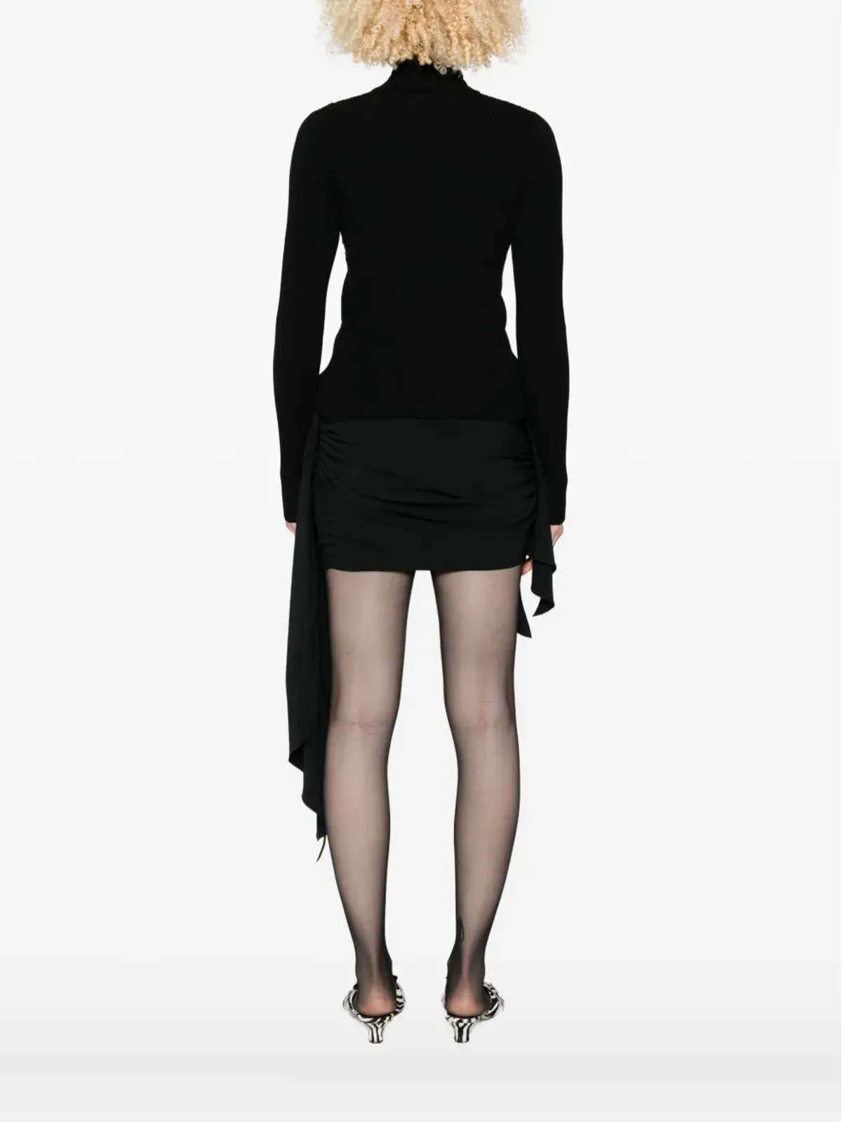 Blumarine レースインサート付きタートルネックセーター - 画像4