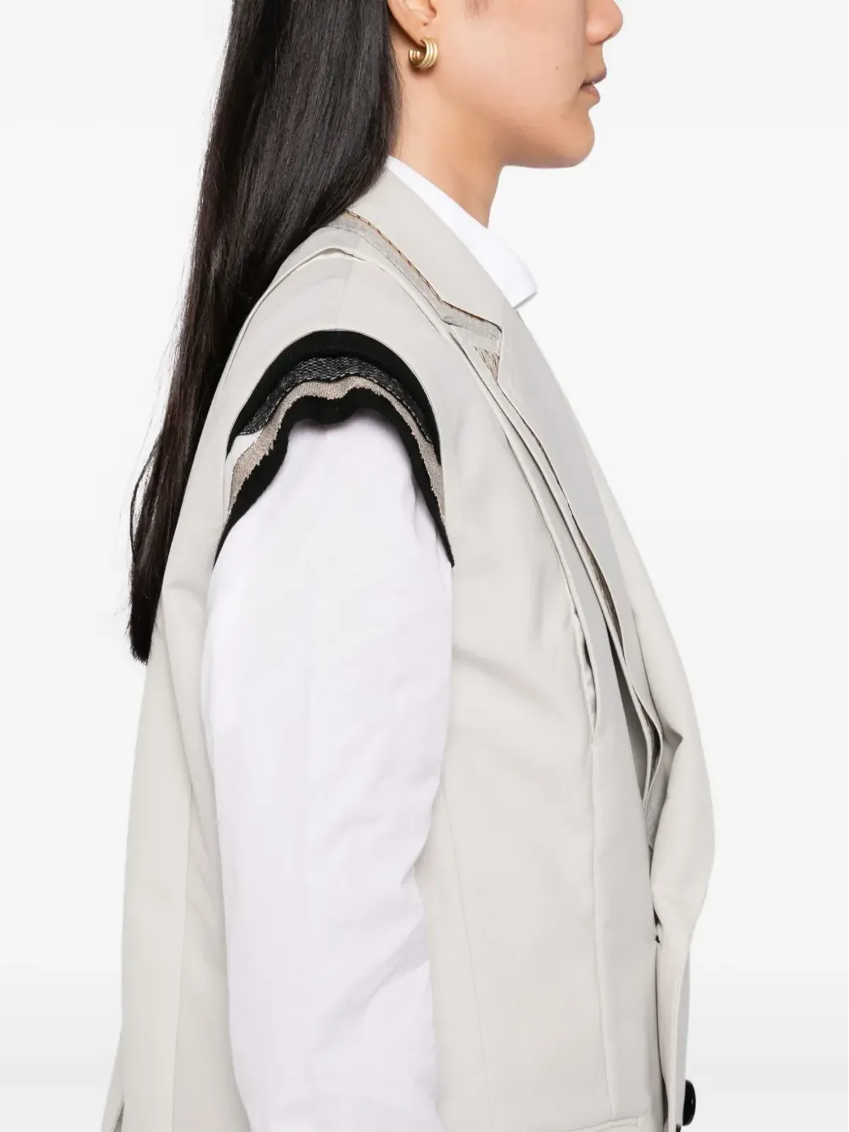 sacai ダブルブレスト ウエストコート - 画像5