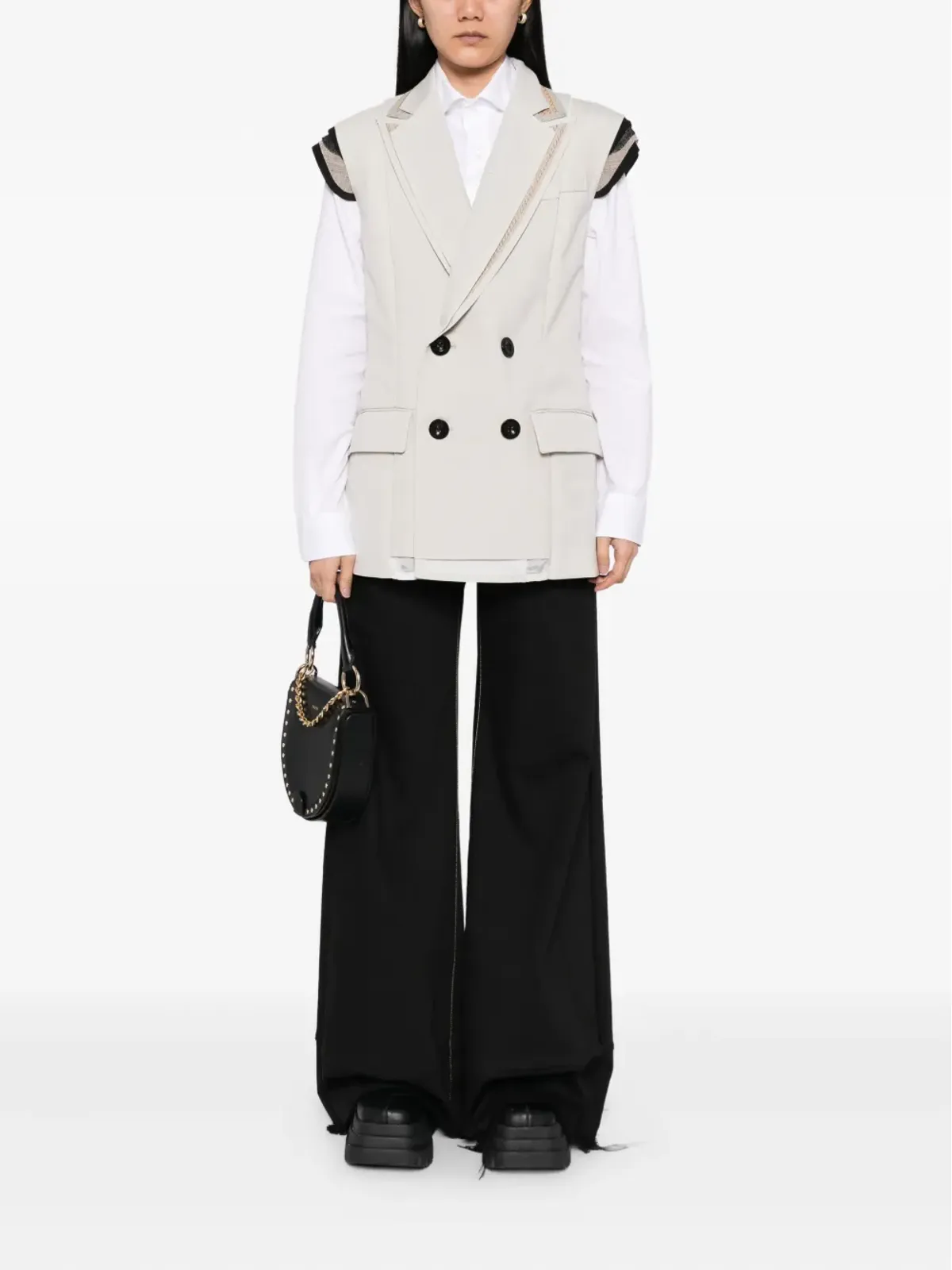 sacai ダブルブレスト ウエストコート - 画像2