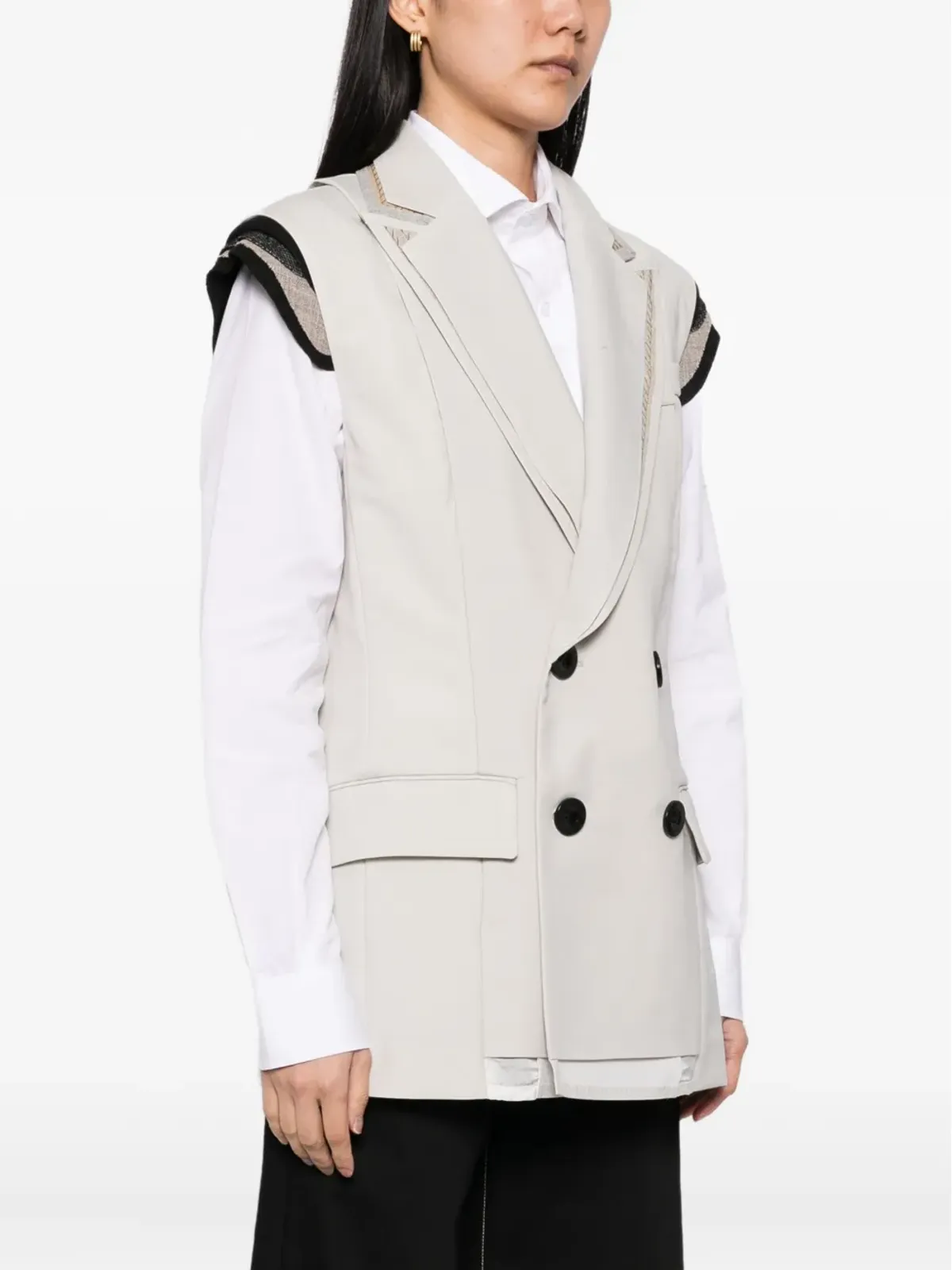 sacai ダブルブレスト ウエストコート - 画像3