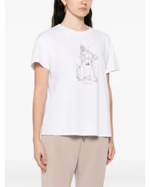LIU JO 犬モチーフのクリスタル装飾Tシャツ - サムネイル3