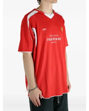 VETEMENTS パネルドVネックTシャツ - レッド - サムネイル3