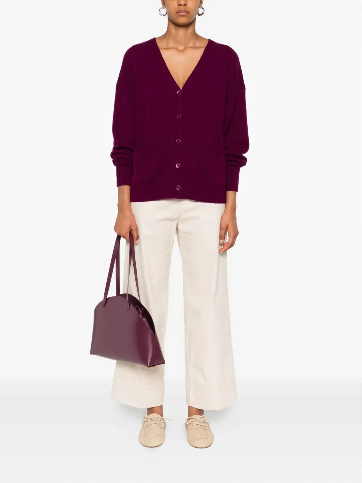 BOMPARD ボタン留め付き パッチポケット カーディガン - Purple - 画像2