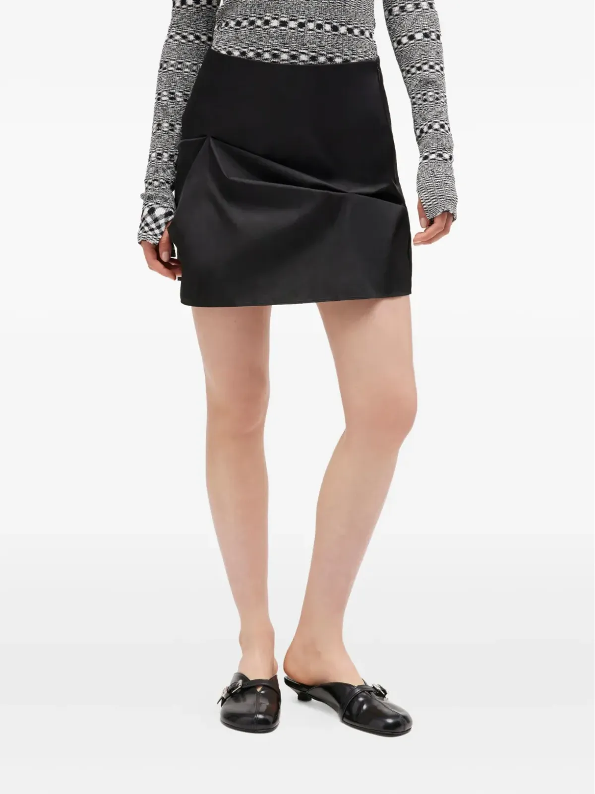 GANNI gathered-detail mini skirt - Black - 画像3