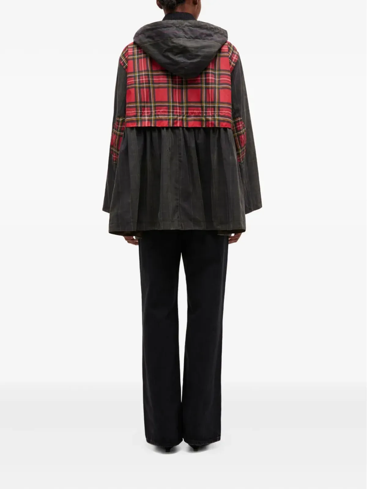 GANNI x Barbour タータン柄ペプラムコート - 画像3