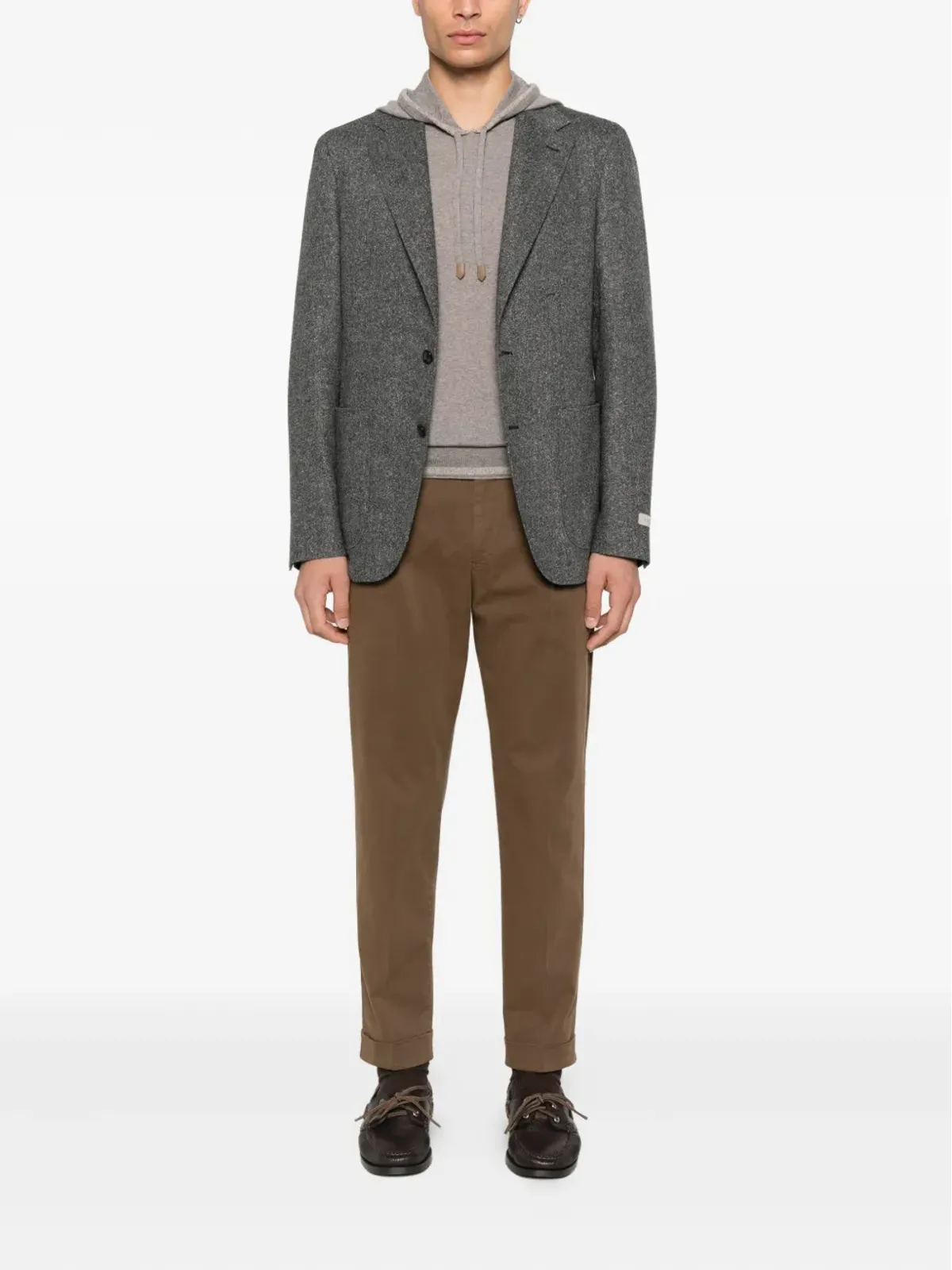 Canali ウール混紡フーディ - Neutrals - 画像2