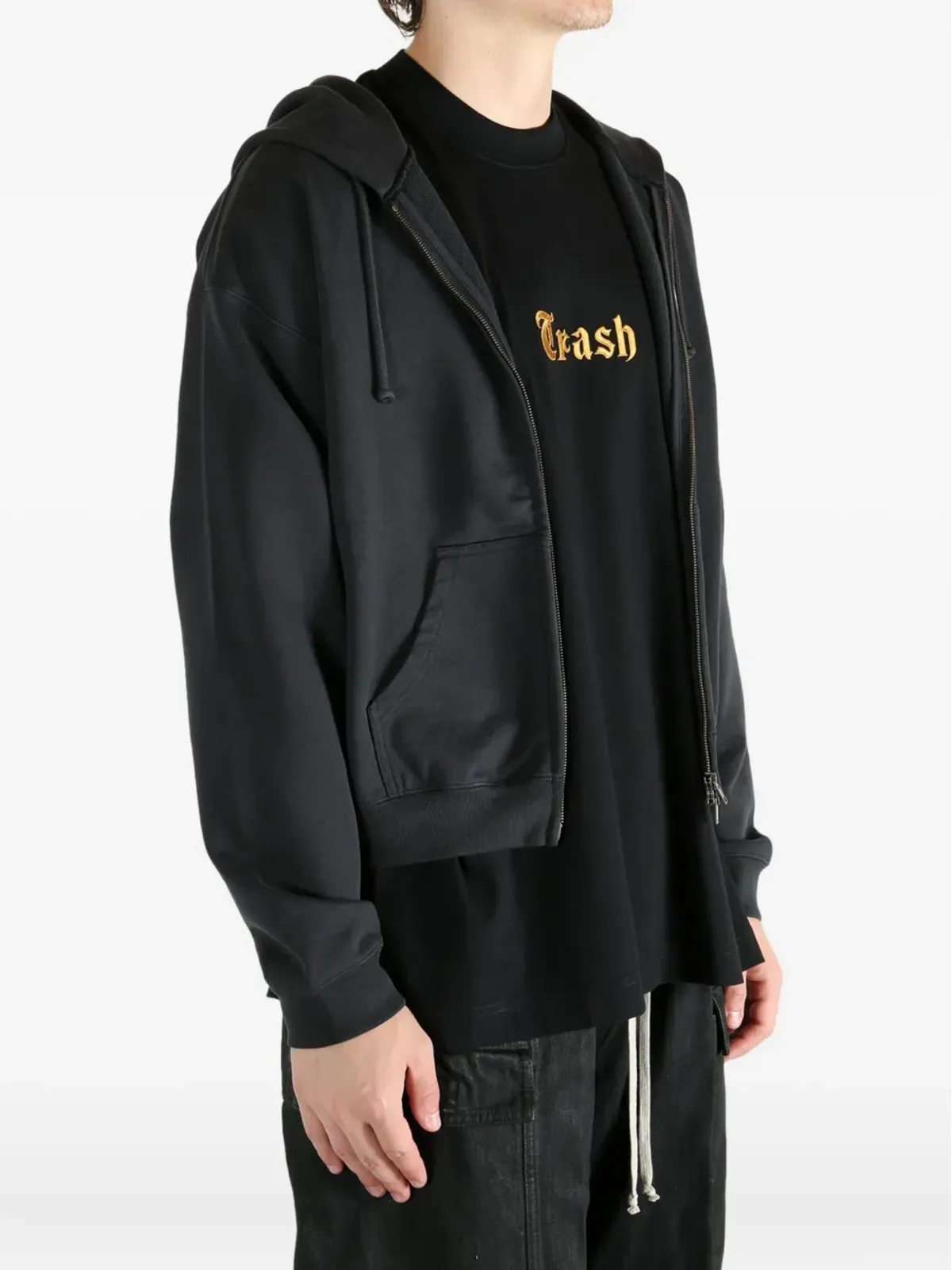 VETEMENTS ロゴ刺繍ジップフーディー - 画像3