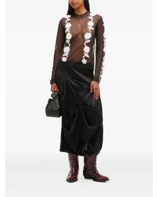 GANNI クロシェフラワー メッシュトップス - サムネイル2