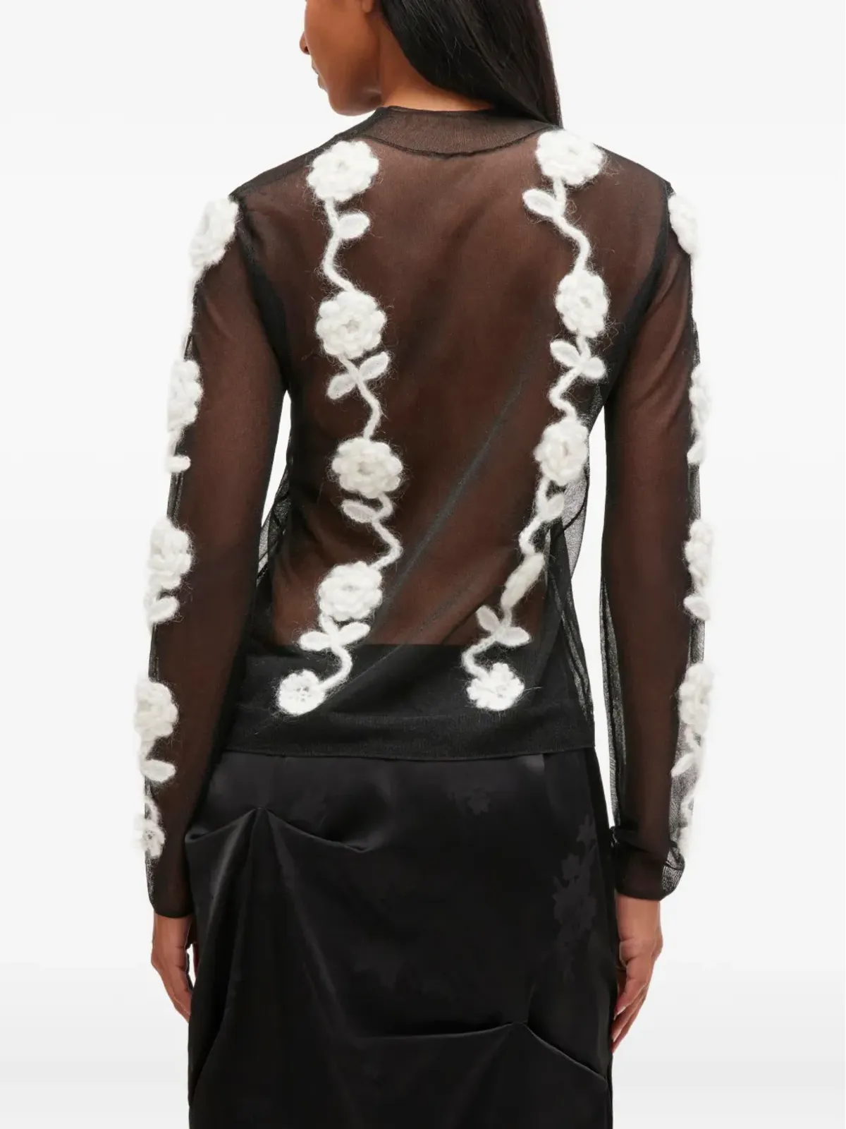GANNI クロシェフラワー メッシュトップス - 画像4